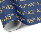 Blue, Faux Gold 45th (45th) Event Cadeaupapier (Rol Hoek)