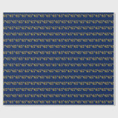 Blue, Faux Gold 65th (65th) Event Cadeaupapier (Vlak)