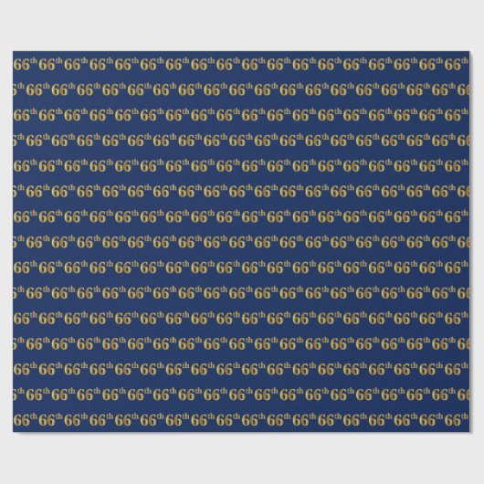 Blue, Faux Gold 66th (66th) Event Cadeaupapier (Vlak)