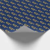 Blue, Faux Gold 68th (68ste) event Cadeaupapier (Hoek)