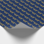Blue, Faux Gold 68th (68ste) event Cadeaupapier (Hoek)