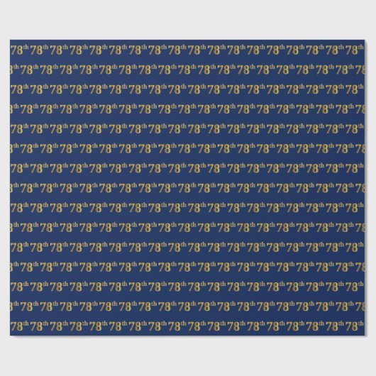 Blue, Faux Gold 78th (achtenzeventig) event Cadeaupapier (Vlak)