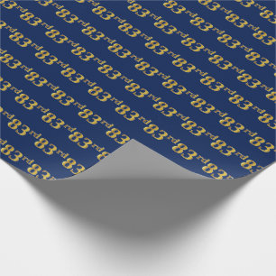 Blue, Faux Gold 83rd (83ste) event Cadeaupapier