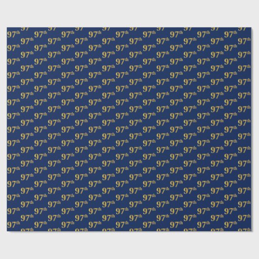 Blue, Faux Gold 97th (97th) Event Cadeaupapier (Vlak)