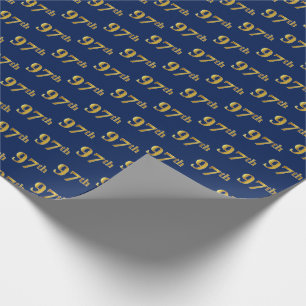 Blue, Faux Gold 97th (97th) Event Cadeaupapier