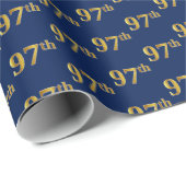 Blue, Faux Gold 97th (97th) Event Cadeaupapier (Rol Hoek)