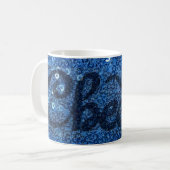 Blue Faux Sequins Salue Coffee Celebration Mug (Devant gauche)