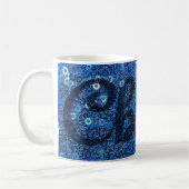 Blue Faux Sequins Salue Coffee Celebration Mug (Gauche)