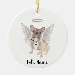 Blue Fawn Tricolor Frenchie Sympathie Memorial Keramisch Ornament