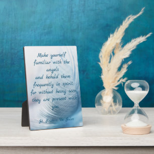 Blue Feather Angel Saint Francis Quote Fotoplaat
