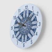 Blue Feather Mandala Grote Klok (Hoek)