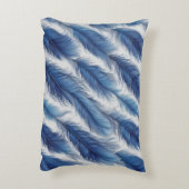Blue Feather Pattern Art Print Accent Kussen (Achterkant (Verticaal))