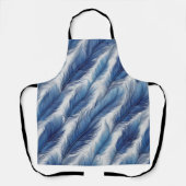 Blue Feather Pattern Art Print Schort (Voorkant)