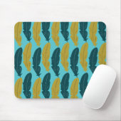 Blue Feather Pattern Muismat (Met muis)