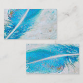 Blue Feather visitekaartjes aangepaste sjabloon (Voorkant / Achterkant)
