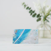 Blue Feather visitekaartjes aangepaste sjabloon (Staand voorkant)