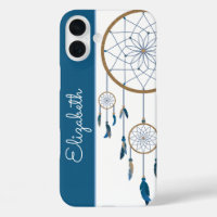 Blue Feathers Dreamweaver Custom Name Boho