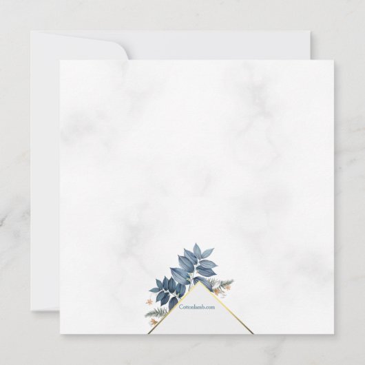 Blue Ferns Invitation religieuse (Dos)