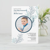 Blue Ferns Photo Invitation (Debout devant)