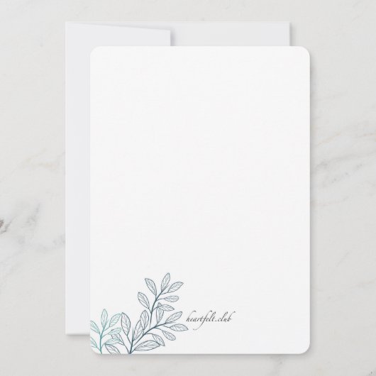 Blue Ferns Photo Invitation (Dos)