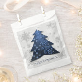 Blue Festive kersttree Favor Bag Bedankzakje (Geknipt)