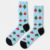 Blue Festive Mushrooms Crew Socks Sokken (Links)