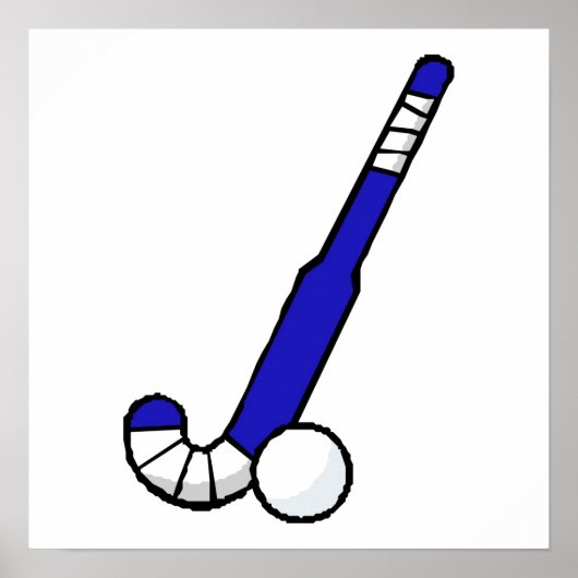 Blue Field Hockey Stick Poster (Voorkant)