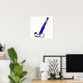 Blue Field Hockey Stick Poster (Thuiskantoor)