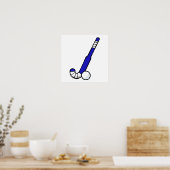 Blue Field Hockey Stick Poster (Keuken)