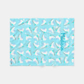 Blue Figuur Schaats Pattern Cute Kawaii Personaliz Fleece Deken (Voorkant (Horizontaal))