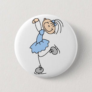 Blue Figuur Skater Button