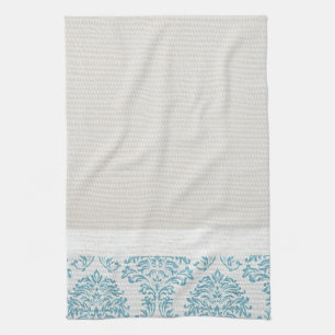 Blue Filigree Damask Kitchen Dish Towel Theedoek