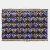 Blue Filigree Heart Throw Blanket Deken (Voorkant)