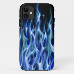 Blue Fire Flame ontwerp airbrush auto custom cool iPhone 11 Hoesje