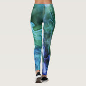Blue Fire Flames Abstracte kunst Leggings (Achterkant)