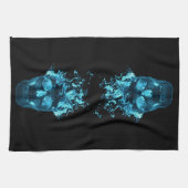 Blue Fire Skull Kitchen Towel Theedoek (Horizontaal)