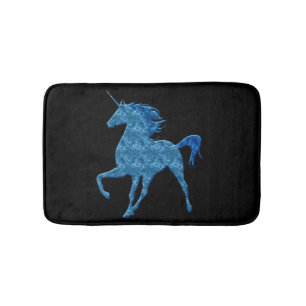 Blue Fire Unicorn Bath Mat