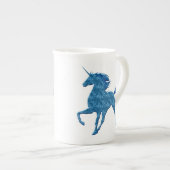 Blue Fire Unicorn Bone China Mok (Voorkant rechts)