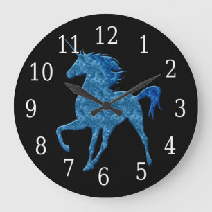 Blue Fire Unicorn Clock Grote Klok