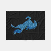 Blue Fire Unicorn Fleece Blanket Deken (Voorkant (Horizontaal))