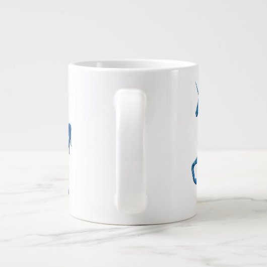 Blue Fire Unicorn Jumbo Mug (Dos)
