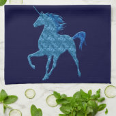 Blue Fire Unicorn Kitchen Towel Theedoek (Gevouwen)