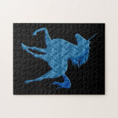 Blue Fire Unicorn Puzzle (Horizontal)