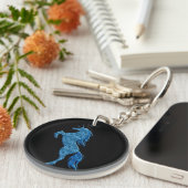 Blue Fire Unicorn Sleutelhanger (Voorkant Rechts)