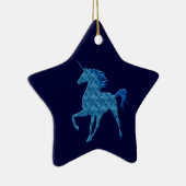 Blue Fire Unicorn Star Ornament (Rechts)