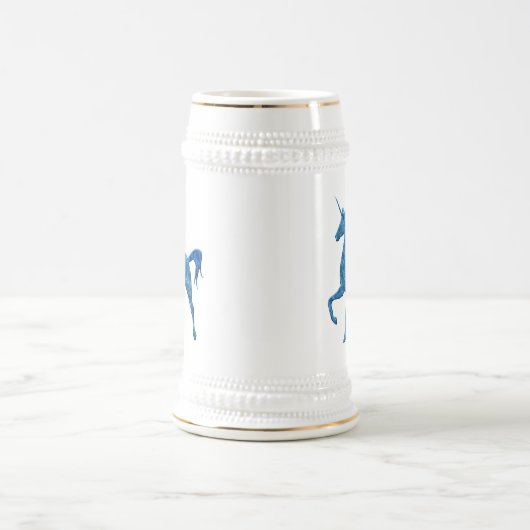 Blue Fire Unicorn Stein Bierpul (Center)