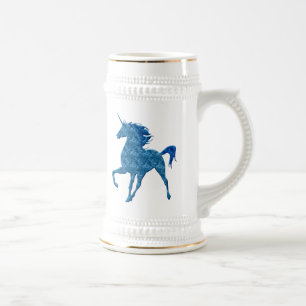 Blue Fire Unicorn Stein Bierpul