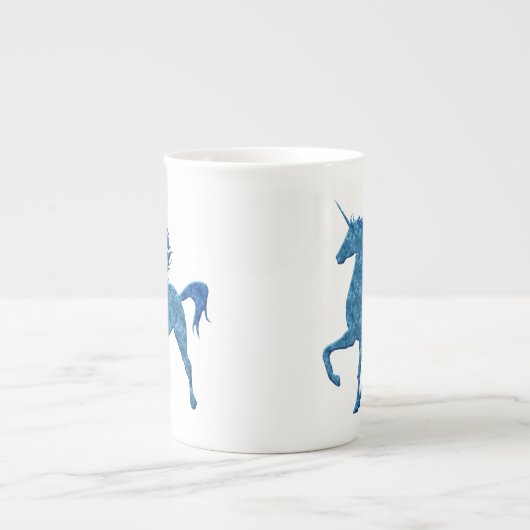 Blue Fire Unicorne os Chine Mug (Devant)