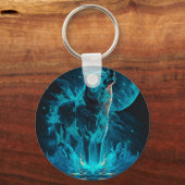 Blue Fire Wolf Sleutelhanger (Voorkant)