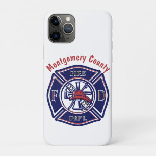 Blue Firefighter Badge Logo   iPhone 11 Pro Hoesje